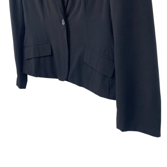 Evan-Picone Womens 16 Black Blazer Stretch Pockets Lined One Button Professional - Picture 7 of 16
